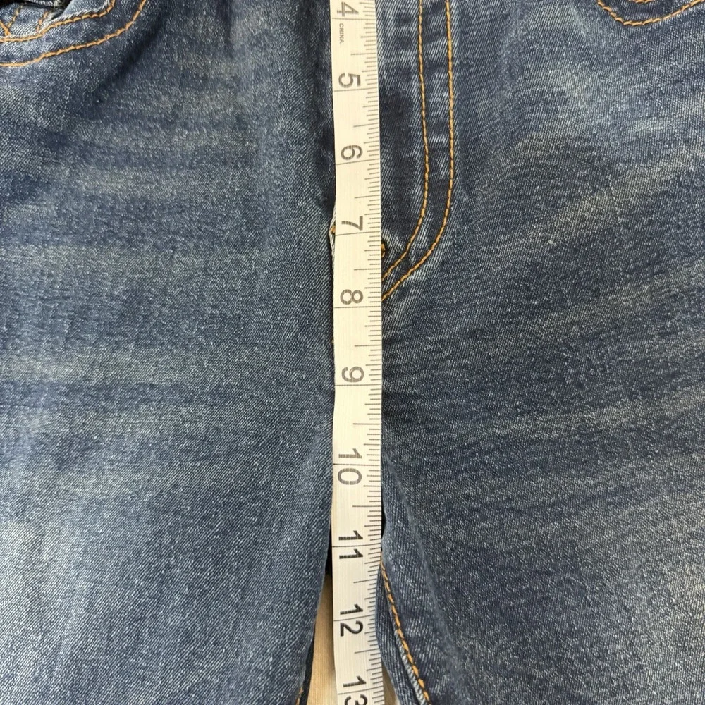 True Religion Ricky Relaxed Straight Jeans Mens 36x32 Blue Flap Stretch Denim